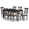 Baxton Studio Dallas Sand Upholstered and Brown Finished Wood 7-Piece Dining Set 171-10955-10519 - alternate 6